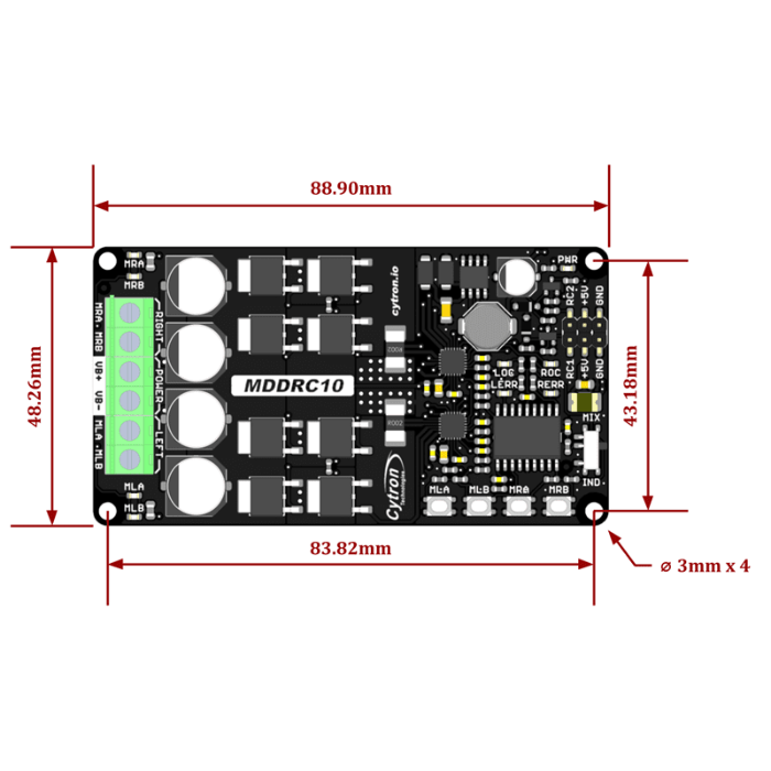 Cytron 10Amp 7V-30V Dual Channel DC Motor Driver for R/C -Motors & Mechanical -Motor Drivers -Robocraze