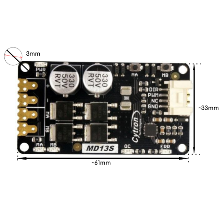 Cytron 13Amp 6V-30V DC Motor Driver (MD13S) -Motors & Mechanical -Motor Drivers -Robocraze