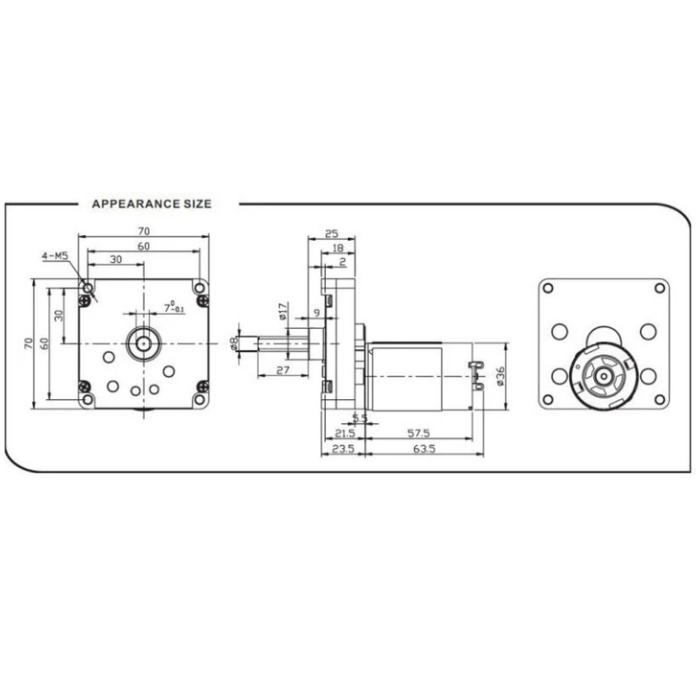 DC Rectangle Gear motor 12V 300 RPM with ​High Torque -Motors & Mechanical -Rectangle Geared Motor -Robocraze