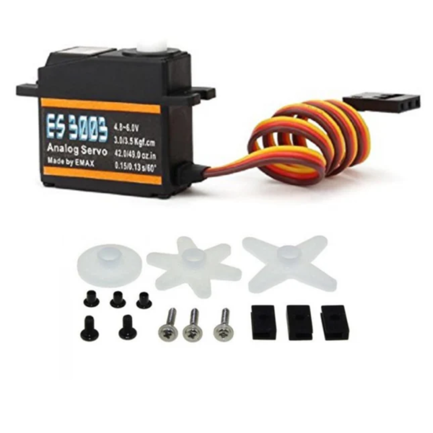 EMAX ES3003 17g 23T Plastic Gear Analog Servo for RC Airplane -Motors & Mechanical -Servo Motors -Robocraze