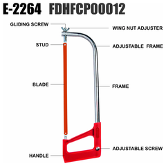 Eastman E-2264 12inch Professional Hacksaw Frame Red Handle -Tools & Instruments -Hand Tools -Robocraze
