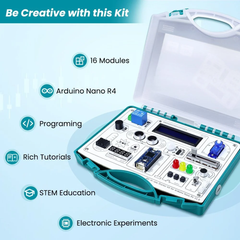 Elecrow All-in-One Starter Kit for Arduino Nano R4 with 20 Lessons and 16 Modules - Robocraze