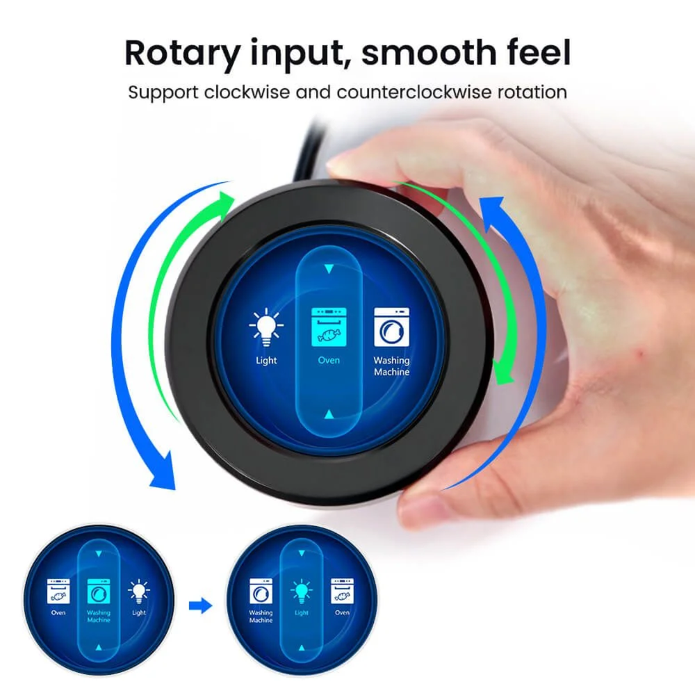 Elecrow CrowPanel Rotary Screen 2.1inch ESP32 HMI Display 480*480 Round Touch Knob -Display Modules -HMI Displays -Robocraze