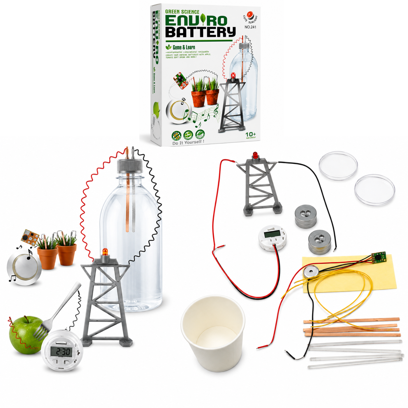 Enviro Battery Kit for Apples, Tomatoes and Lemons -DIY Kits -Electronic Kits -Robocraze