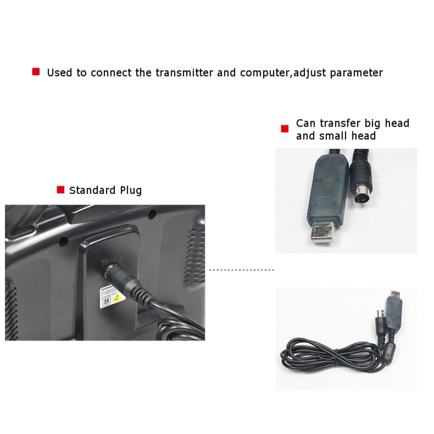FlySky Data Line Cable Connector for T6, FS-i6, and FS-T6 Transmitters -Drone Parts -Drone Accessories -Robocraze