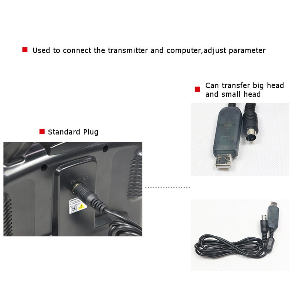 FlySky Data Line Cable Connector for T6, FS-i6, and FS-T6 Transmitters -Drone Parts -Drone Accessories -Robocraze