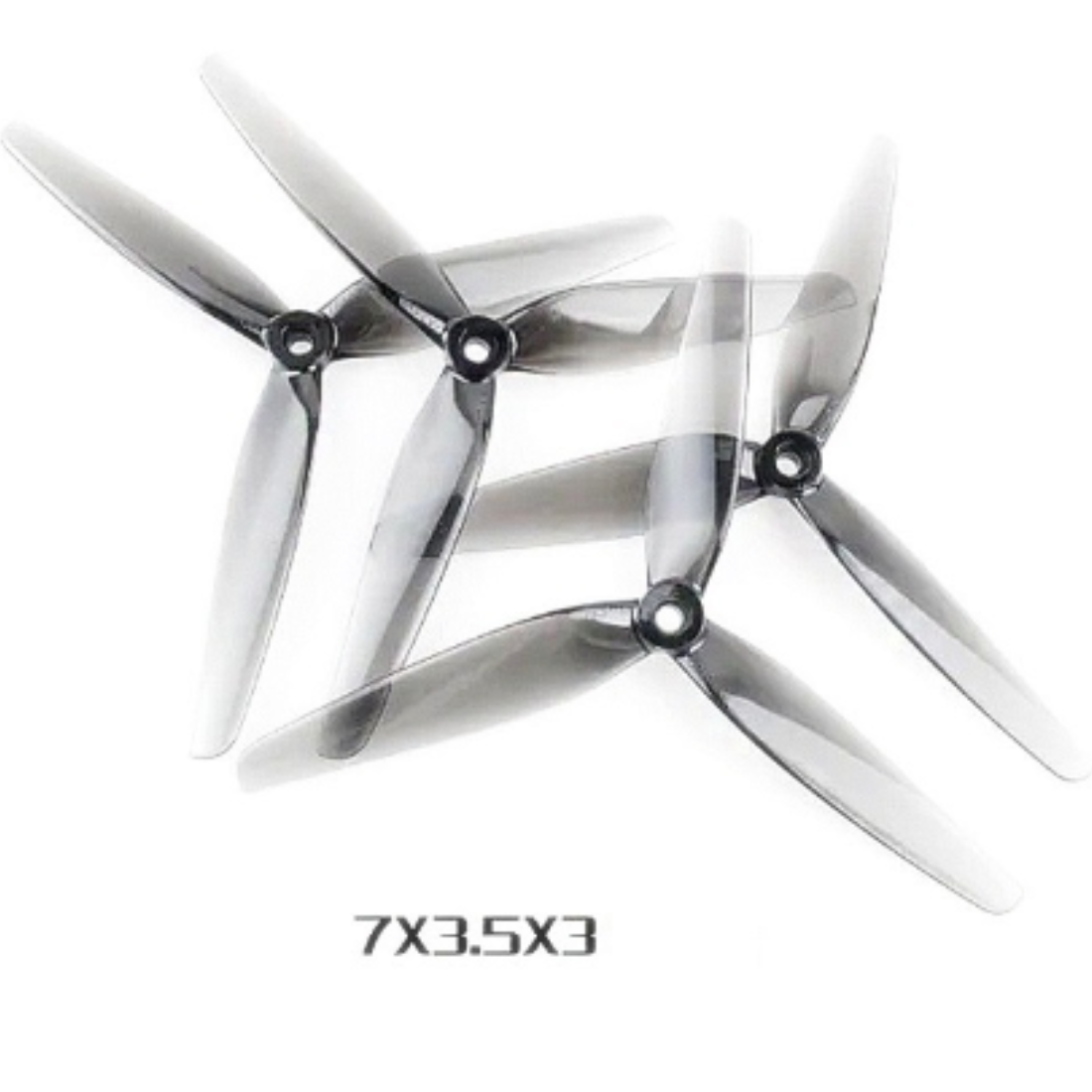 HQProp 7X3.5X3 Light Grey (2CW+2CCW)-Poly Carbonate Triblade Propeller -Drone Parts -Drone Propellers -Robocraze