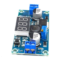 LM2577 3A Adjustable DC-DC Step-Up Boost Converter with LED Voltmeter, 3-34V to 4-35V -Batteries & Power Supply -Buck/Boost -Robocraze