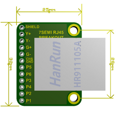 MagJack RJ45 Ethernet Connector Breakout Board -7Semi -Electronic Modules -Breakout Boards -Robocraze