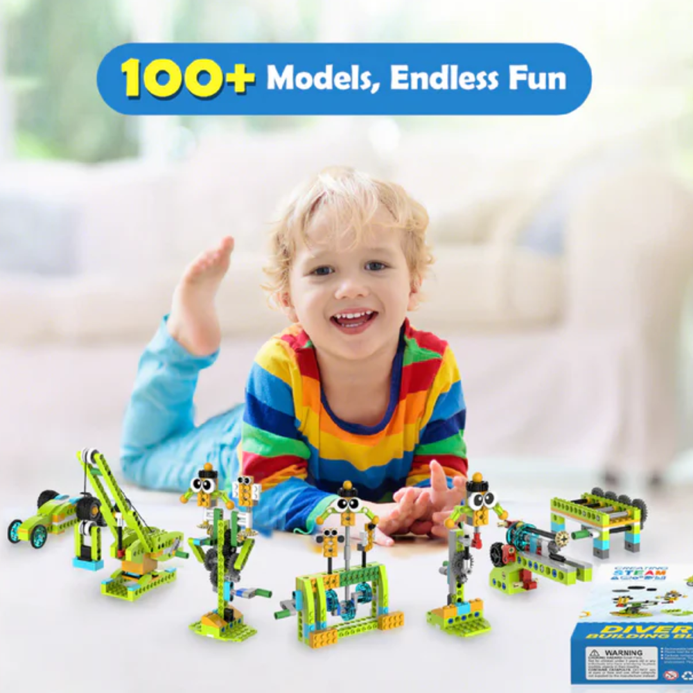 Makerzoid 100-in-1 STEAM Building Blocks Set Educational Toy for Kids 6+ Years Old -STEM Kits -School Kits -Intermediate Kits -Robocraze