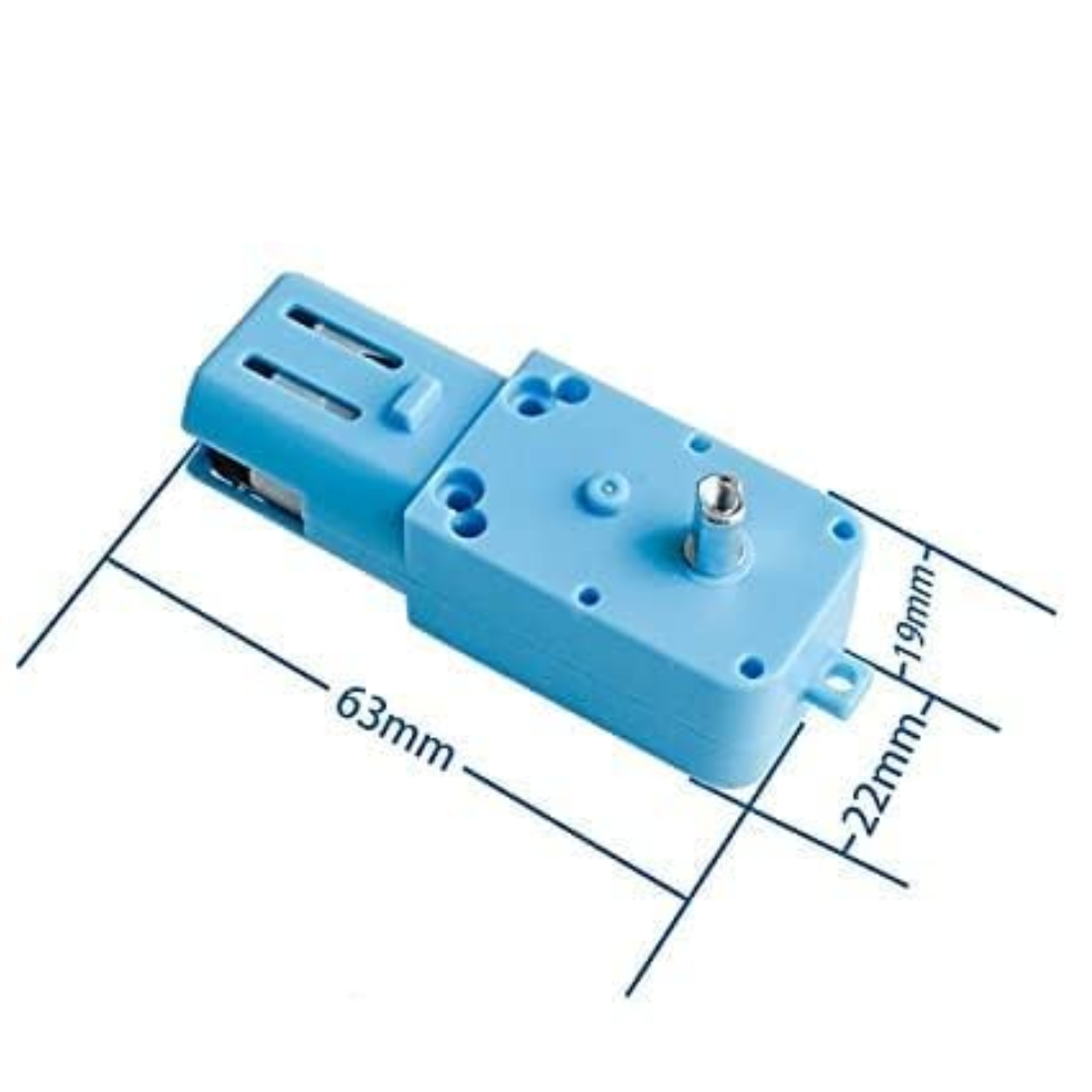 Metal TT 1:90 (3V–6V) Blue Dual Shaft High Torque DC Geared Motor for Robotics, RC Cars & Smart Robots -Motors & Mechanical -Gear Motors -Robocraze