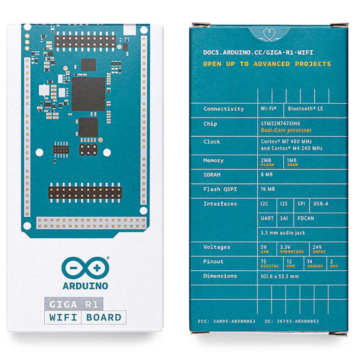 Arduino Giga R1 Examples Official Arduino GIGA R1 WiFi Development Board - ABX00063 – Robocraze