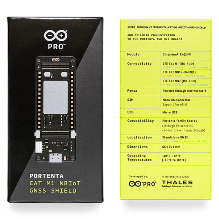 Official Arduino Portenta CAT.M1/NB IoT GNSS Shield -Arduino -Compatible with Arduino -Arduino Shields -Robocraze