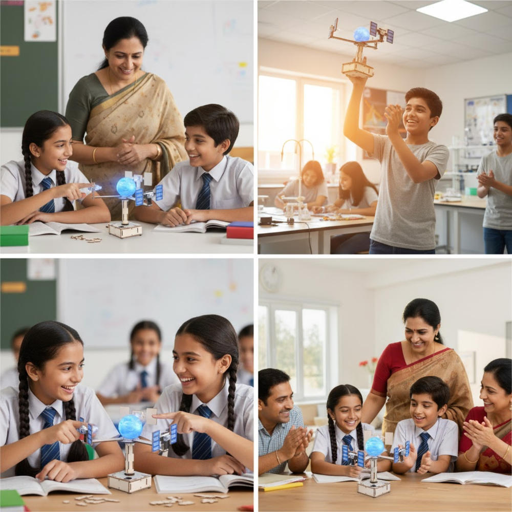 Pludo GPS Satellite Model DIY Kit – Satellite Communication Experiment for Ages 14–16 | Grade 9–10 -DIY Kit -Pludo Educational Toy -Robocraze