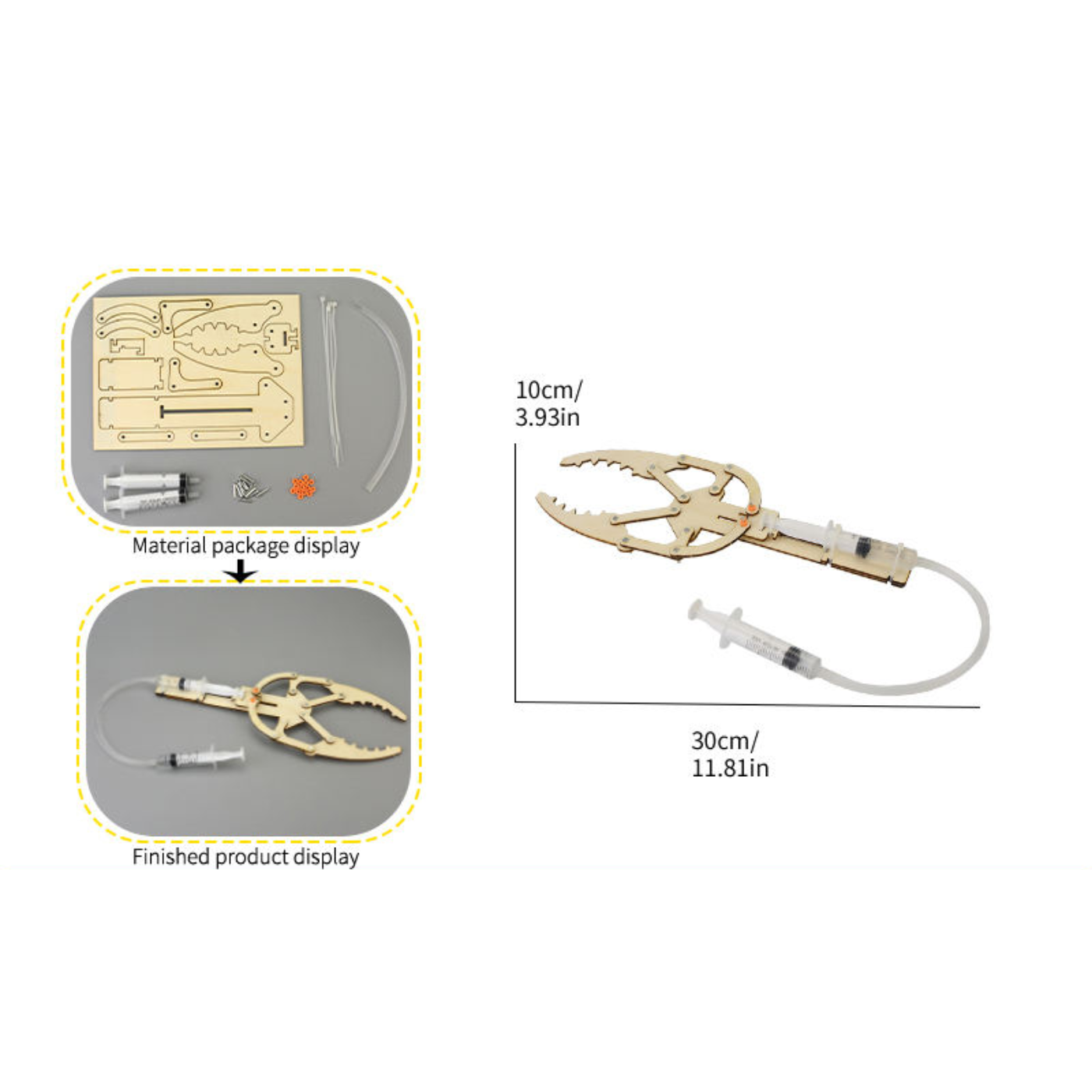 Pludo Hydraulic Claw STEM Kit – DIY Science Experiment Kit for Kids 11–14 | Grade 6–8 Learns Fluid Force -DIY Kit -Pludo Education Kit -Robocraze