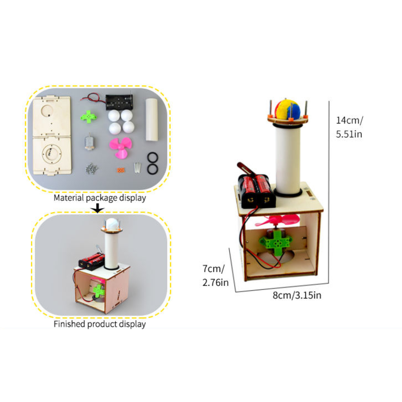 Pludo STEM Air Glide Kit – DIY Science Kit for Kids 11–14 | Grade 6–8 Bernoulli’s Principle Air Levitation Experiment -DIY Kit -Pludo Education Kit -Robocraze