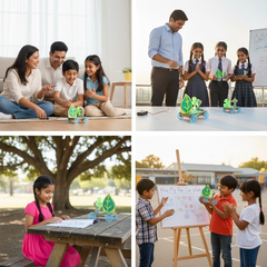 Pludo STEM Kit Action Car – DIY Science Toy for Kids 8–11 | Grade 3–5 Reaction Force Experiment Kit -DIY Kit -Pludo Education Kit -Robocraze