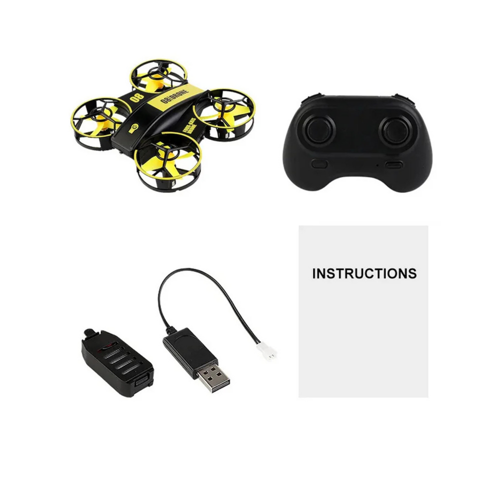 RH-821 Mini Quadcopter Drone with LED Lights and Fixed Altitude RC Helicopter for Kids – Yellow – RS6115 -STEM Kits -DIY Drones Kits -Robocraze