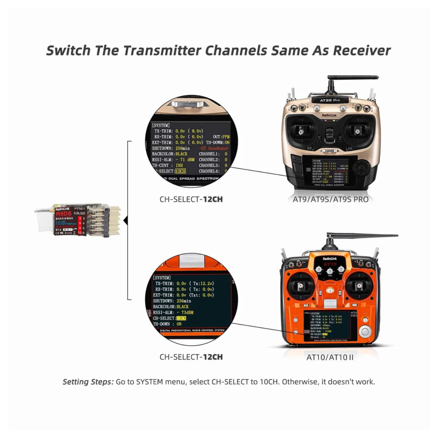Radiolink R6DS 2.4GHz 6 Channel RC Receiver for Drones, Airplanes -Drone Parts -Drone Remotes -Robocraze