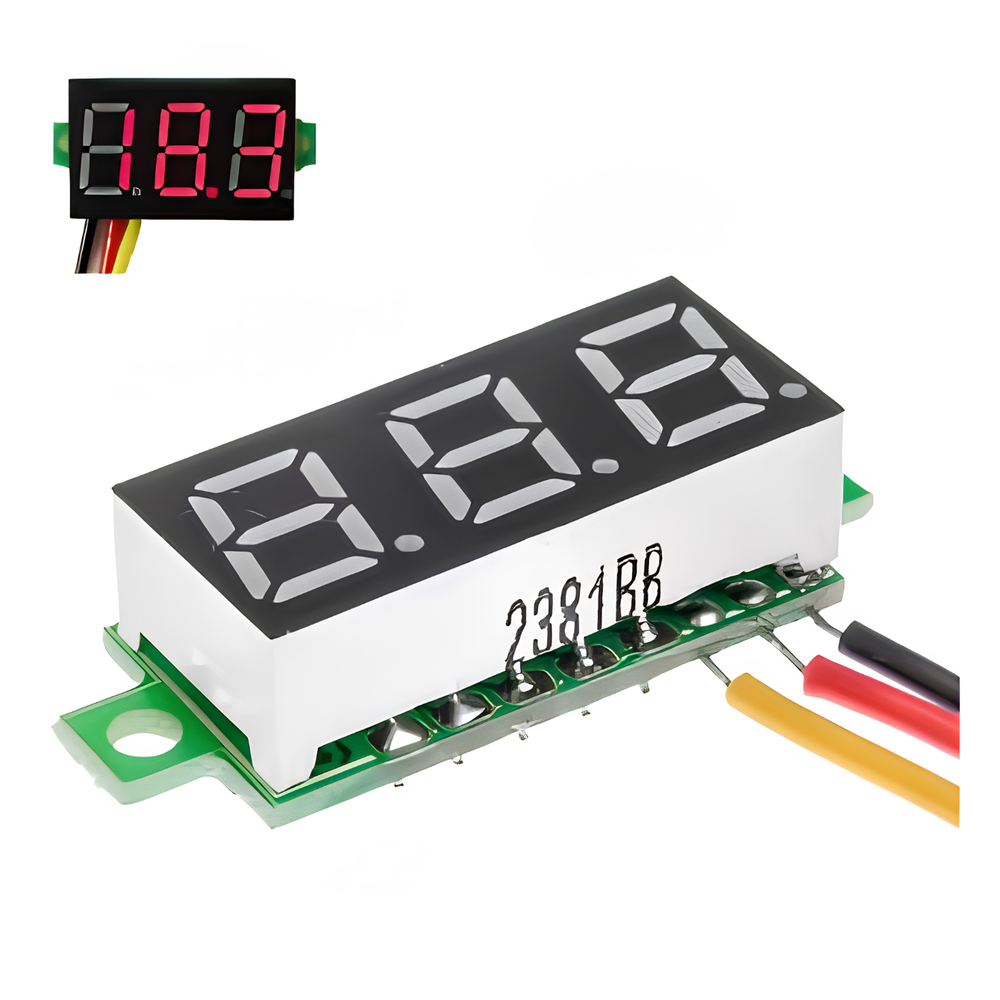 Robocraze 0.28 Inch 0-100V DC Digital Volt Meter 3 Wire - Robocraze