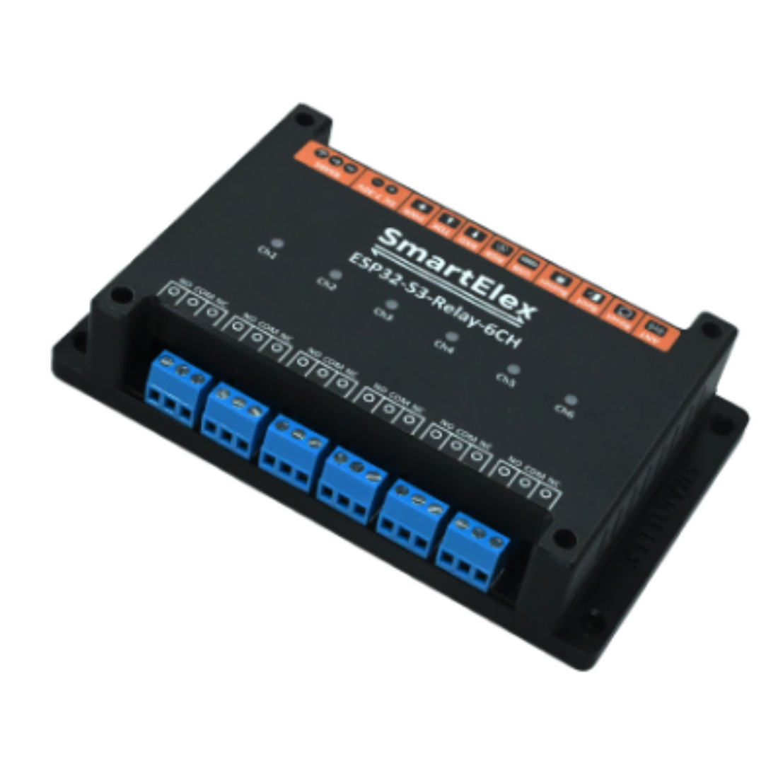 SmartElex Industrial 6-Channel ESP32-S3 WiFi Relay Module, Supports WiFi / Bluetooth / RS485 control, Onboard RS485 / Pico HAT interfaces - Robocraze