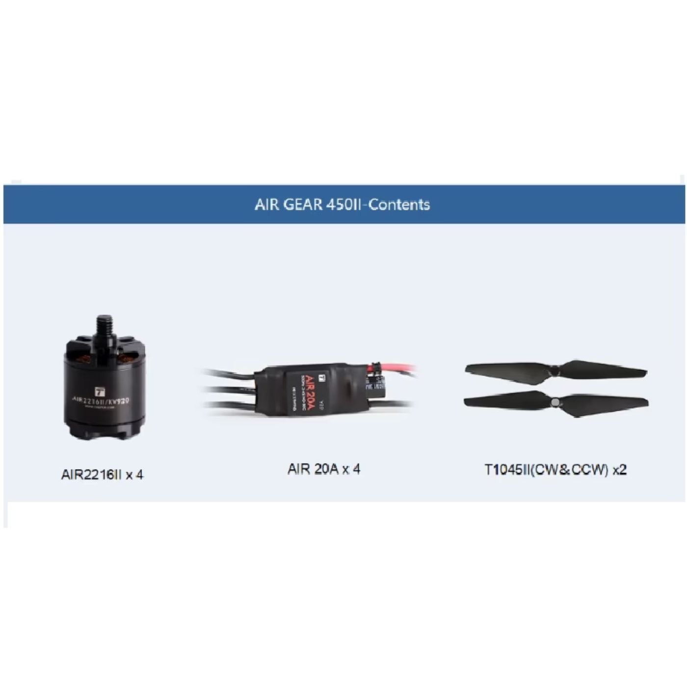 T-MOTOR Air Gear 450 Drone Combo Kit -Drone Parts -DIY Drone Kits -Robocraze