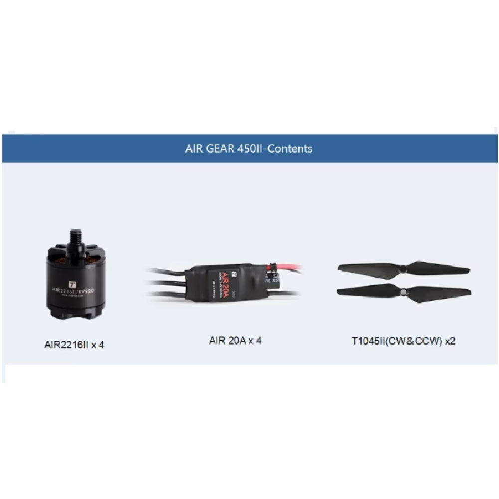 T-MOTOR Air Gear 450 Drone Combo Kit -Drone Parts -DIY Drone Kits -Robocraze
