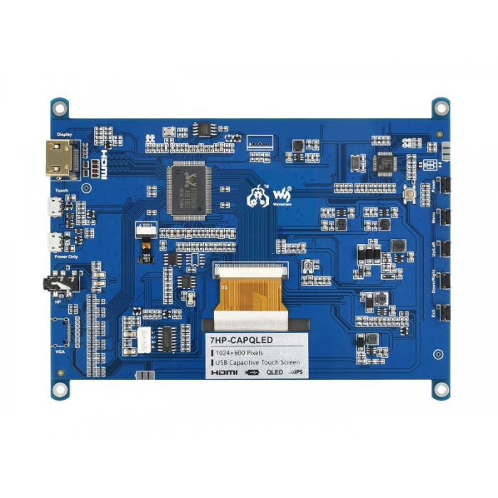 Waveshare 7inch QLED Capacitive Touch Dot Display 1024×600 Supports Various Systems -Raspberry Pi -Displays Raspberry Pi -Robocraze