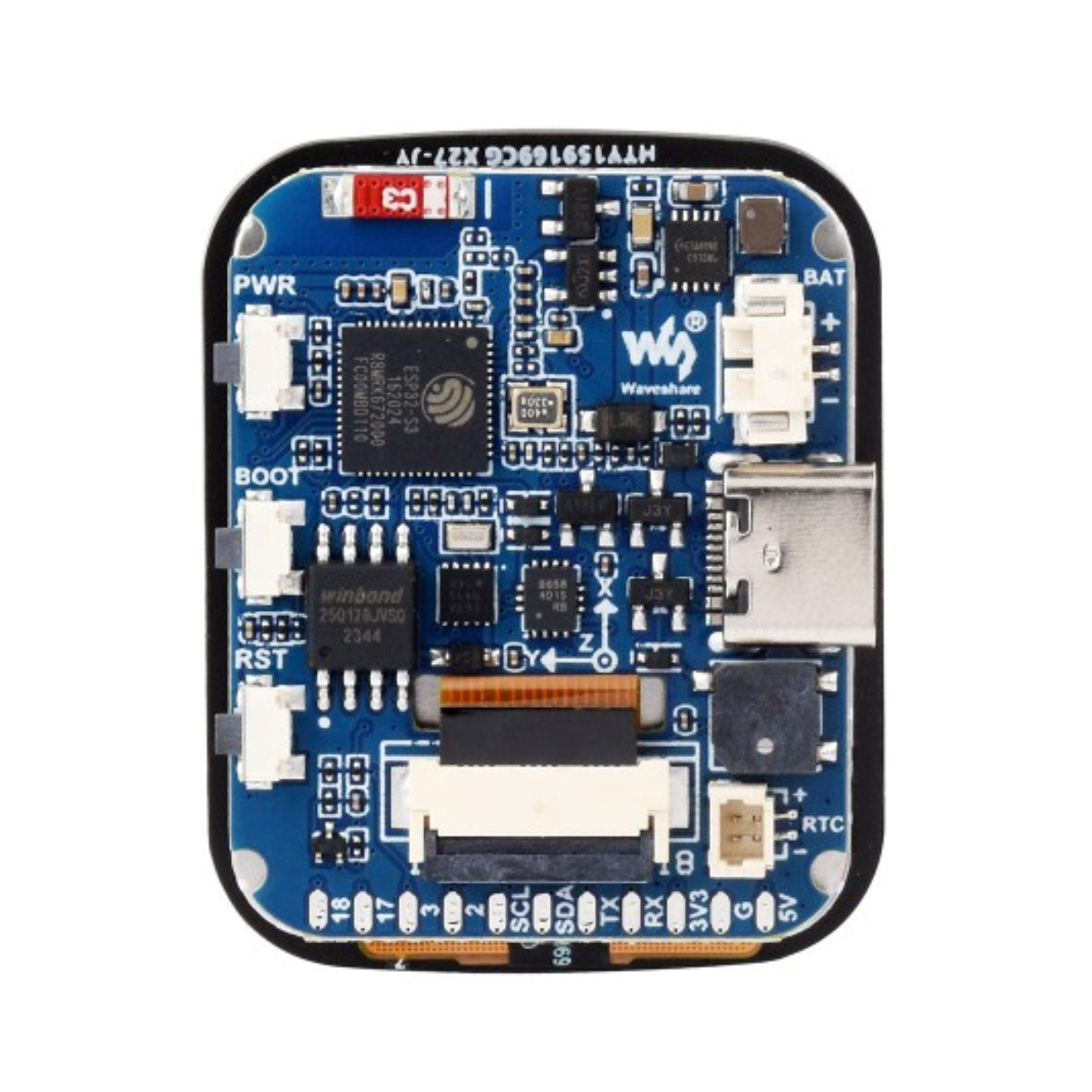 Waveshare ESP32-S3 1.69 Inch 240×280 Touch LCD Development Board with Accelerometer & Gyroscope -Displays -LCD Displays -Robocraze