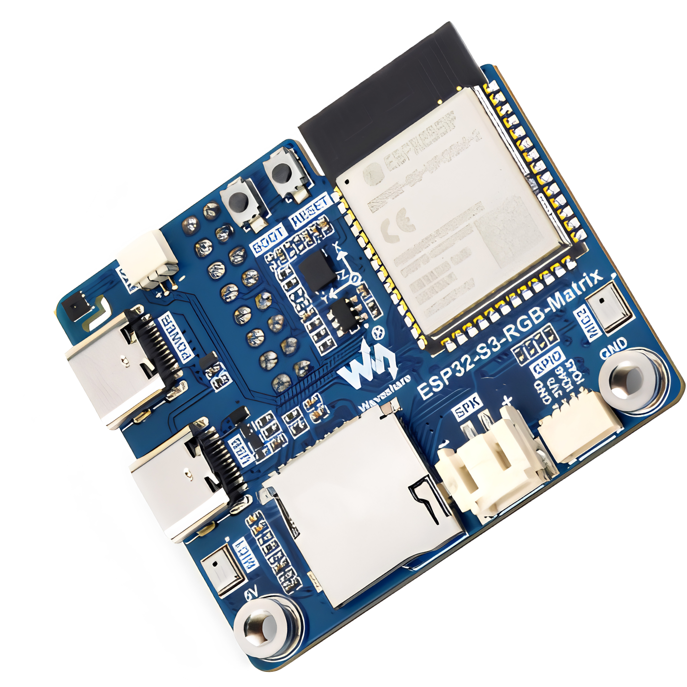 Waveshare ESP32-S3 RGB Matrix Driver Board with Dual Microphone Array and BLE -Robocraze