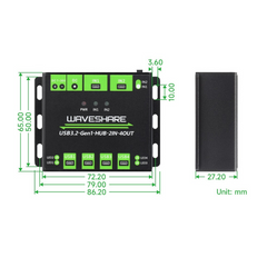 Waveshare Industrial Grade USB HUB Extending 4x USB 3.2 Ports with Switchable Dual Hosts -Robocraze