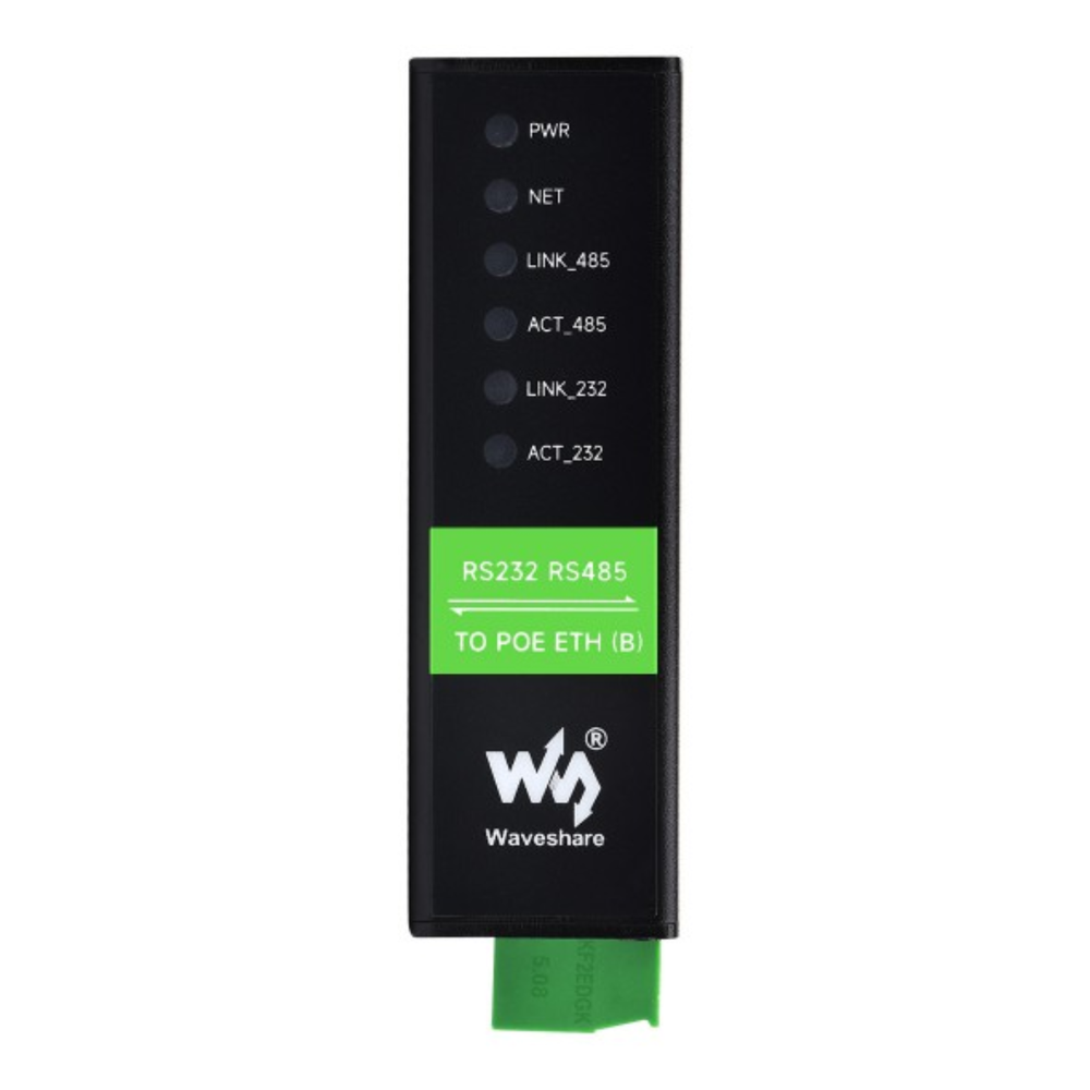 Waveshare Industrial Isolated RS232/RS485 to PoE Ethernet Serial Server (B) with Dual RJ45 Ports -Cables -Ethernet -Robocraze