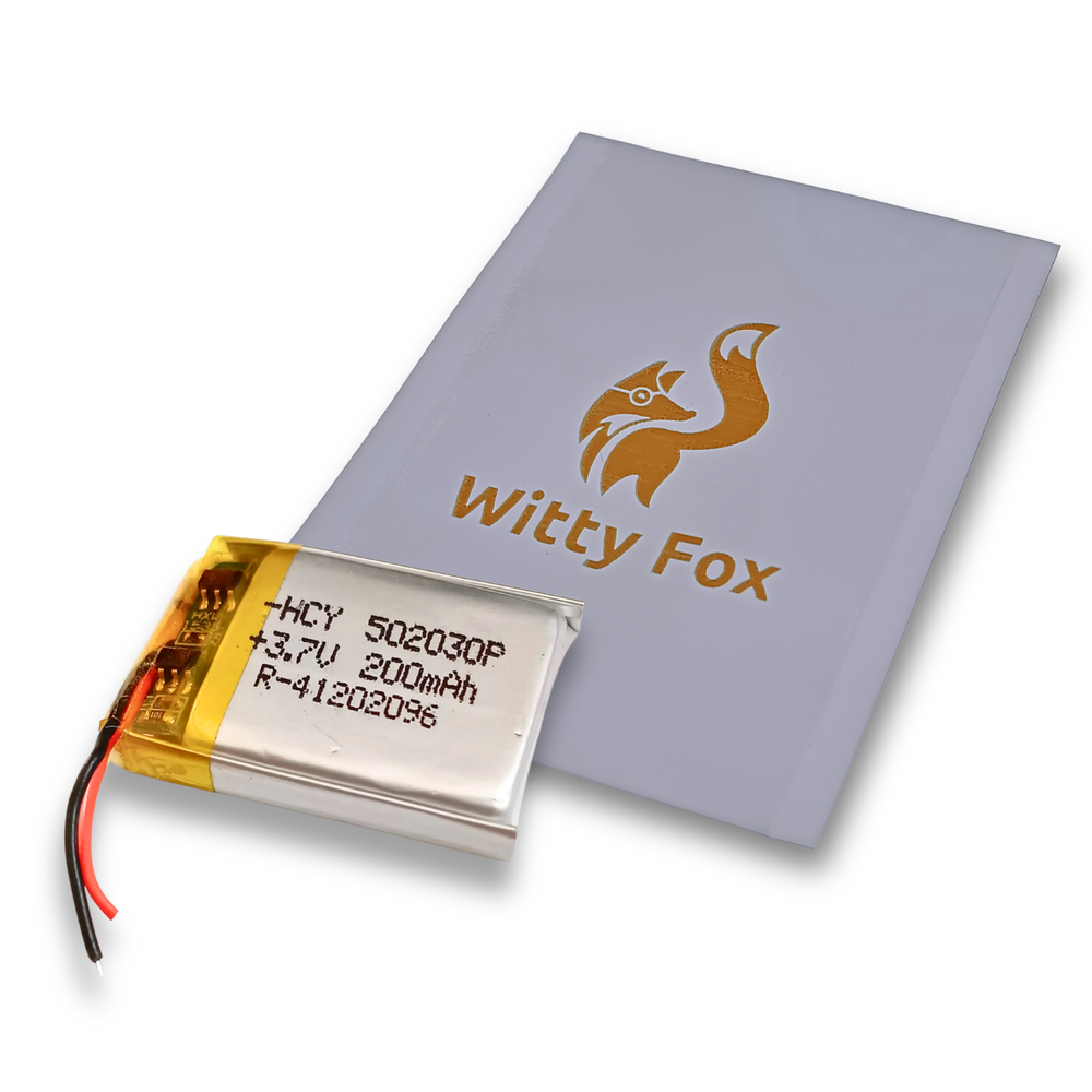 Witty Fox 3.7V 200mAh LiPo Battery Rechargeable -Lithium Polymer Battery for Drone -Robocraze