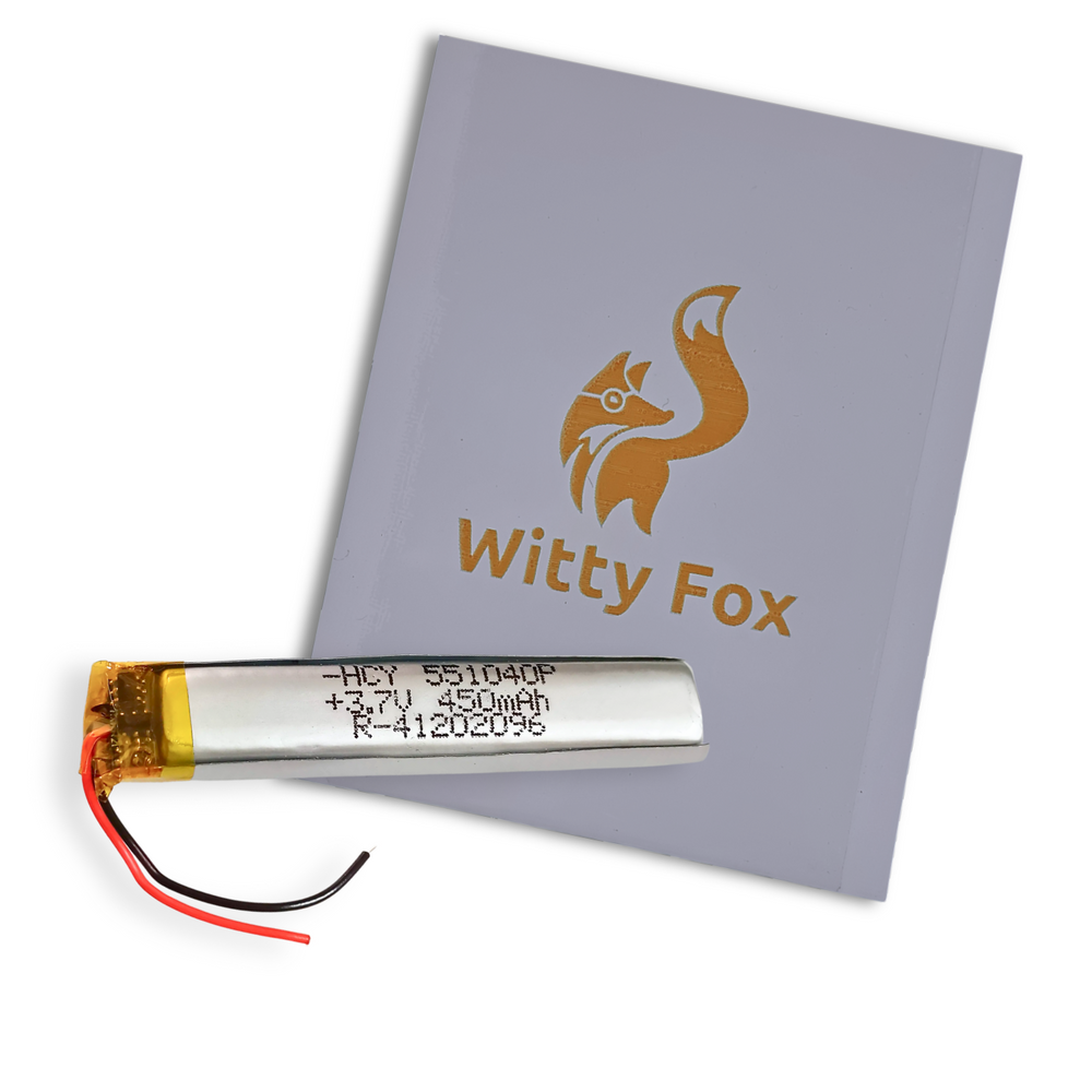 Witty Fox 450mAh Rechargeable 3.7v LiPo Battery -Lithium Polymer Battery for Drone -Robocraze