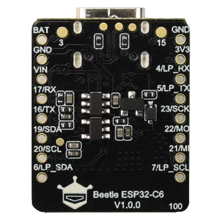 DFRobot Beetle ESP32 C6 Mini Development Board for Wireless Smart Wearable Device - Supports BLE & Battery Charging -Robocraze