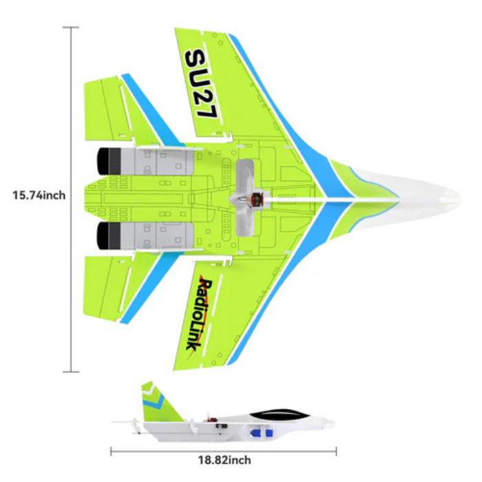 Radiolink SU27 Fighter RC Plane RTF – Brushless motor RC plane with gyroscope assist. -DIY Drone Kits -Robocraze