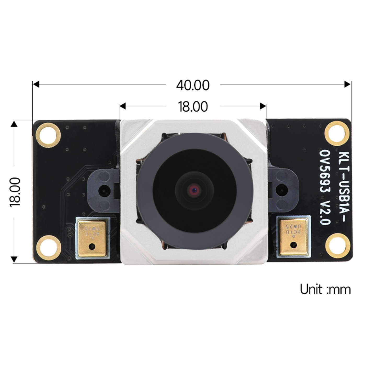Waveshare OV5693 5MP USB Camera (A) – 5MP M12 Camera Module with Auto Focus & Dual Microphones