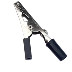 Crocodile Alligator Clip 50mm Black – Reliable alligator clip for circuits & testing. Electronic Components - Robocraze