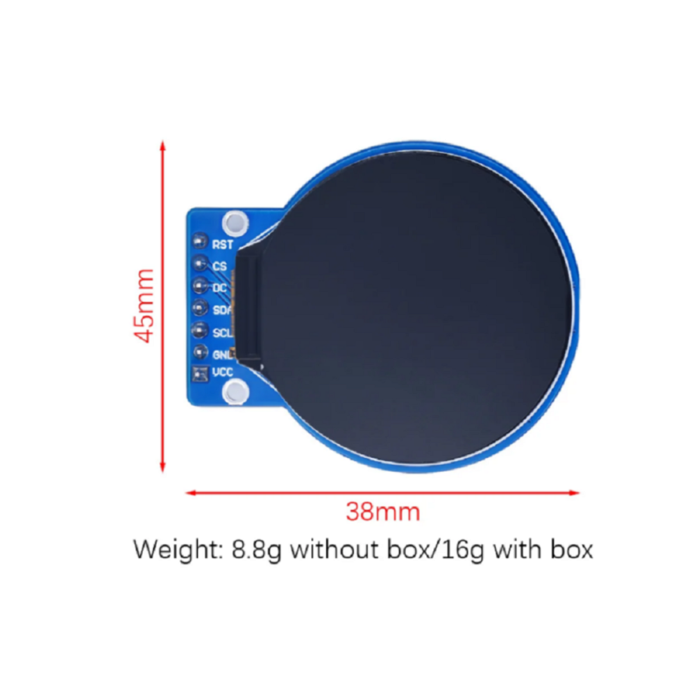 1.28 Inch Round TFT Display Module 240x240 HD IPS Full-Color Screen