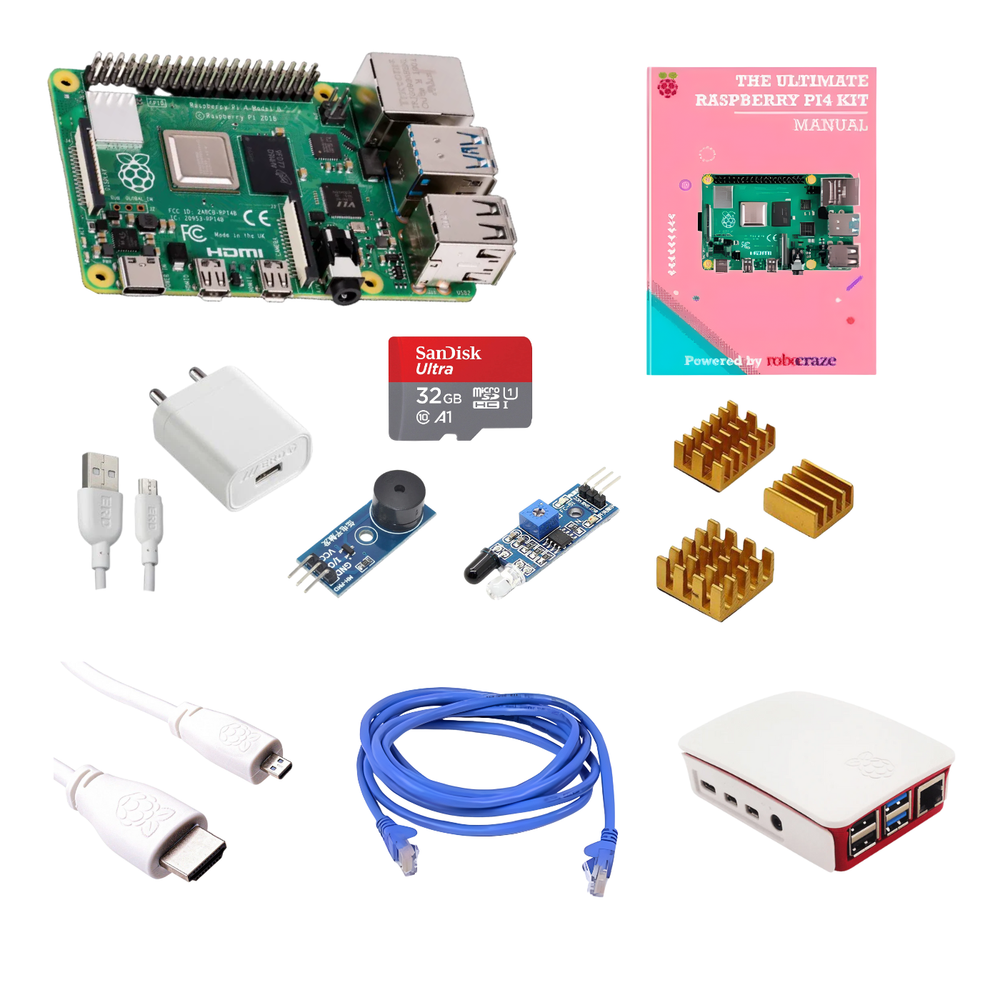 Raspberry Pi 4 8GB Model B Ultimate Kit (Complete Combo) – Robocraze Raspberry Pi 4 8GB Model B Ultimate Kit (Complete Combo) – Robocraze