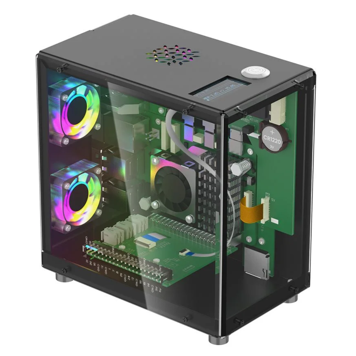 Elecrow Pitower Gen 1 Raspberry Pi 5 Mini PC Case With 3 Fans and 1.3” OLED Screen-picture-21