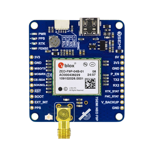 u-blox ZED-F9P Dual-band GNSS RTK SMA Modem - 7Semi - Robocraze