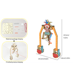 Pludo STEM Kit Balance & Fun – DIY Science Kit for Kids 8–11 | Grade 3–5 Wooden Clown Tightrope Learning Toy -DIY Kit -Pludo Educational Toy -Robocraze