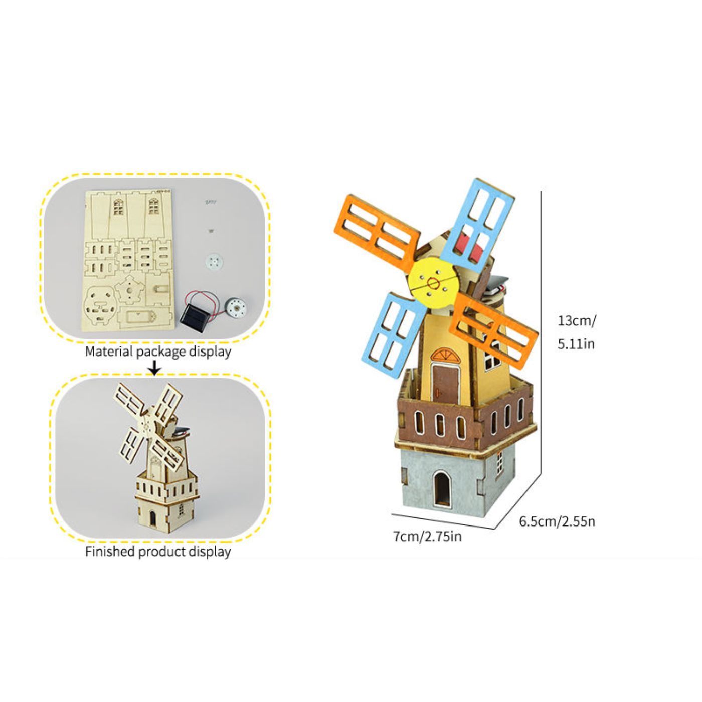 Pludo STEM Kit Sun &amp; Spin – DIY Science Toy for Kids 8–11 | Grade 3–5 Solar Windmill Activity -DIY Kit -Pludo Education Kit -Robocraze