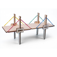 Pludo STEM Kit Little Builders – DIY Puzzle Toy for Kids 3–8 | Preschool-2 Cable Bridge Project DIY Kit -Pludo Education Kit -Robocraze