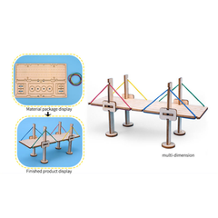 Pludo STEM Kit Little Builders – DIY Puzzle Toy for Kids 3–8 | Preschool-2 Cable Bridge Project DIY Kit -Pludo Education Kit -Robocraze