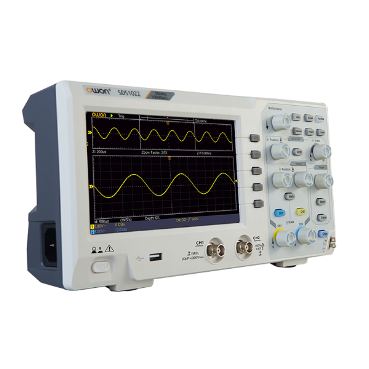 Owon SDS 1022 20MHz Digital Oscilloscope – Reliable DSO for signal processing & testing.-Oscilloscope -Robocraze
