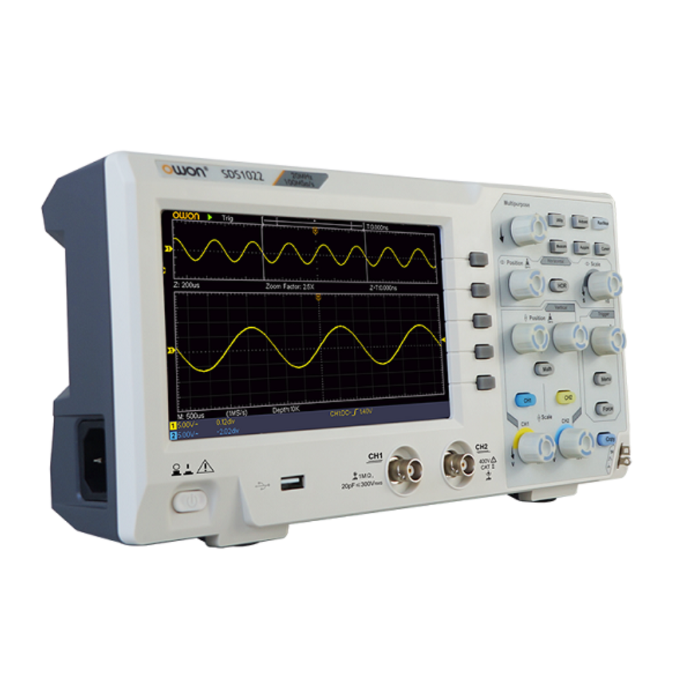 Owon SDS 1022 20MHz Digital Oscilloscope – Reliable DSO for signal processing & testing.-Oscilloscope -Robocraze