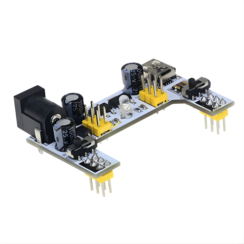 Breadboard Power Supply Module – Micro USB & DC 7–12V Dual Channel -Electronic Components -Robocraze