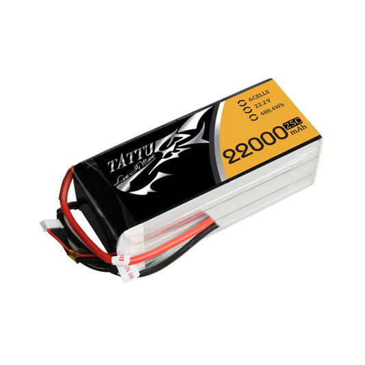 Original Tattu 22000mAh 25C 22.2V 6S1P XT90-S LiPo Battery – For FPV drones & quadcopters - DIY Drone Parts - Robocraze